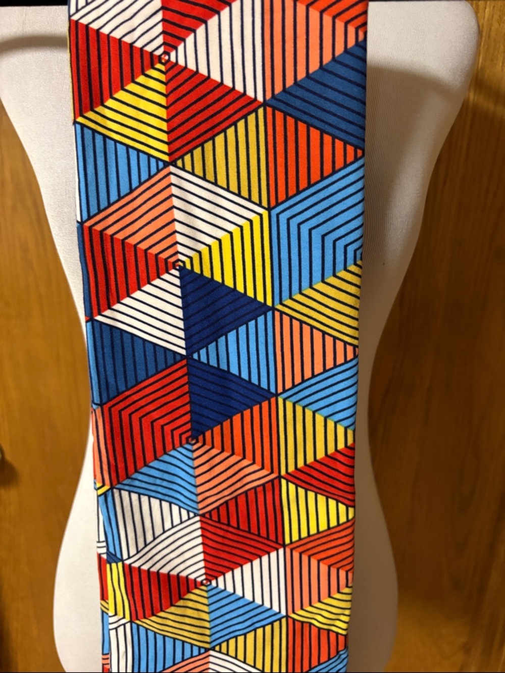 LuLaRoe Geometric Stripe Leggings in Blue, Red, Yellow, Orange, White